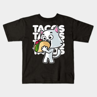 Cat Taco Kawaii Neko Anime Mexican food graphic Kids T-Shirt